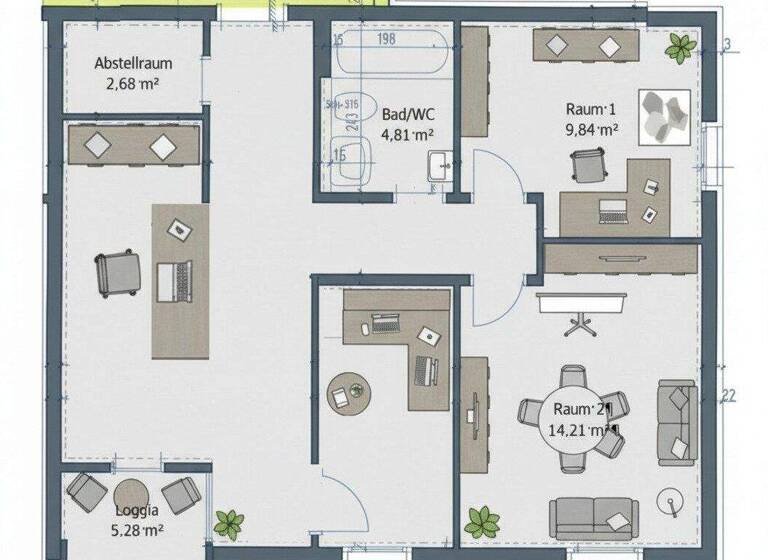 Büro zur Miete 1.198 € 3 Zimmer Ardetzenbergstraße 6b Feldkirch 6800