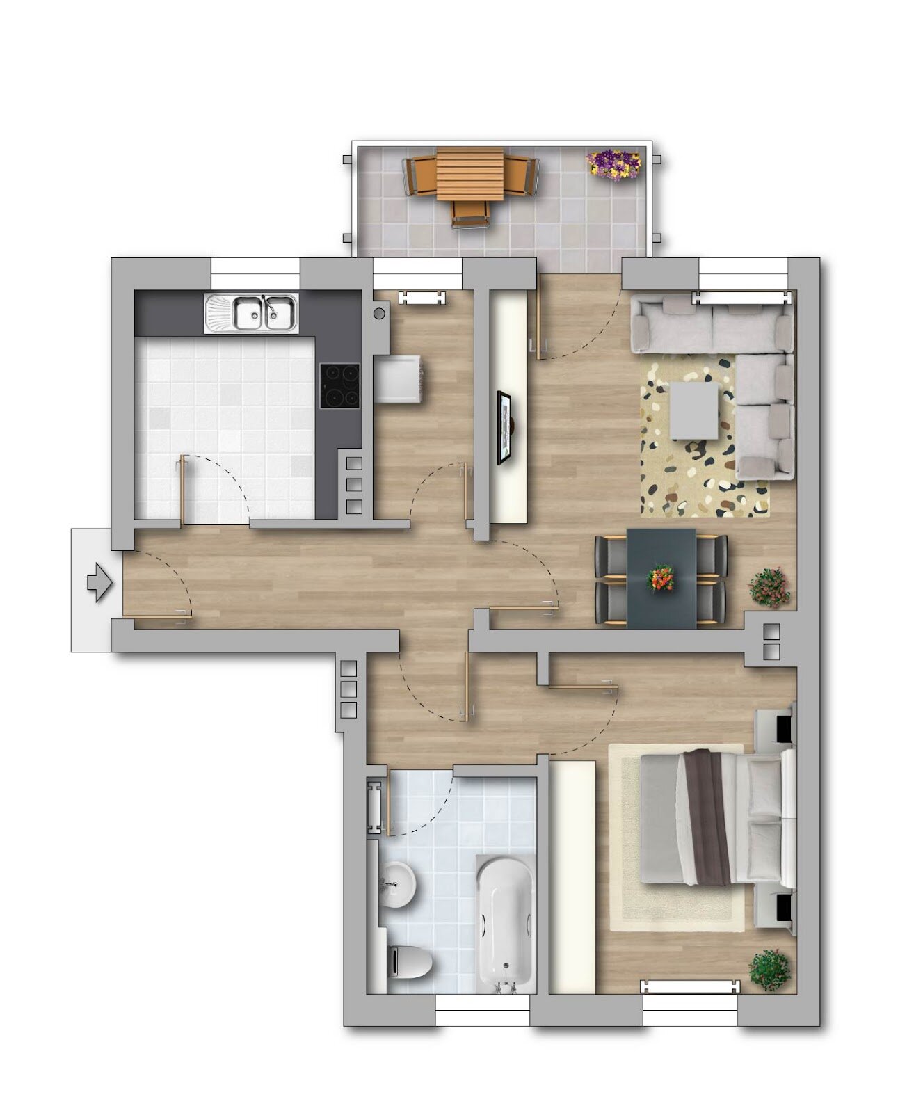 Wohnung zur Miete 413 € 2 Zimmer 63,5 m²<br/>Wohnfläche 1.<br/>Geschoss Mittelfeldstraße 60 Roßlau 220 Dessau-Roßlau 06862