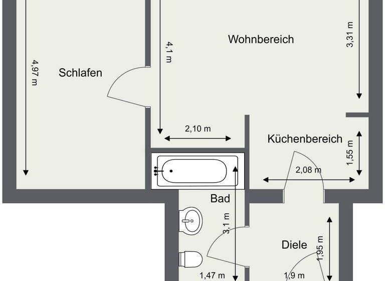 Wohnung zum Kauf 105.000 € 2 Zimmer 41,6 m² Pieschen-Nord/Trachenberge Dresden 01129