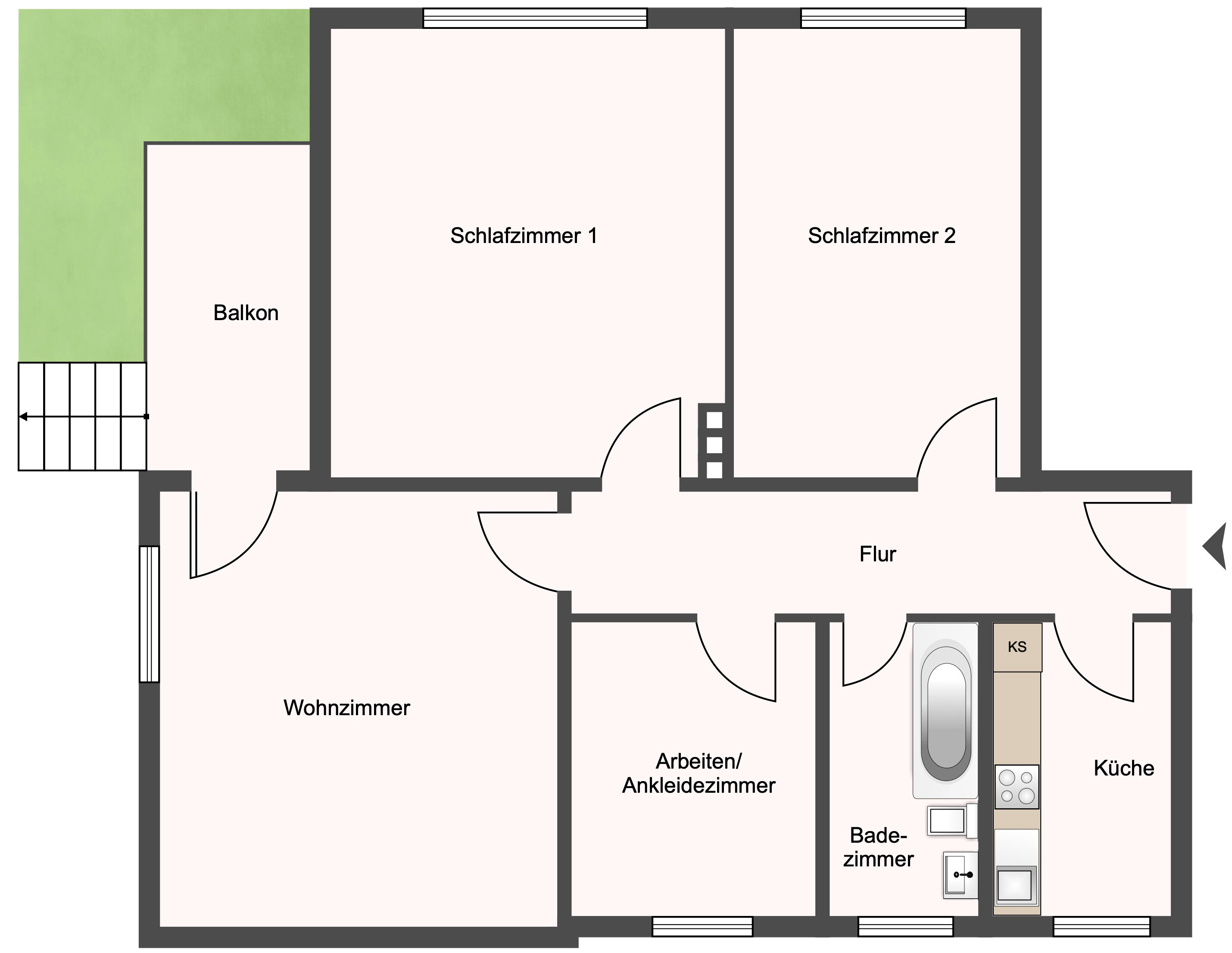 Wohnung zum Kauf als Kapitalanlage geeignet 430.000 € 3,5 Zimmer 96 m²<br/>Wohnfläche Niendorf Hamburg 22459