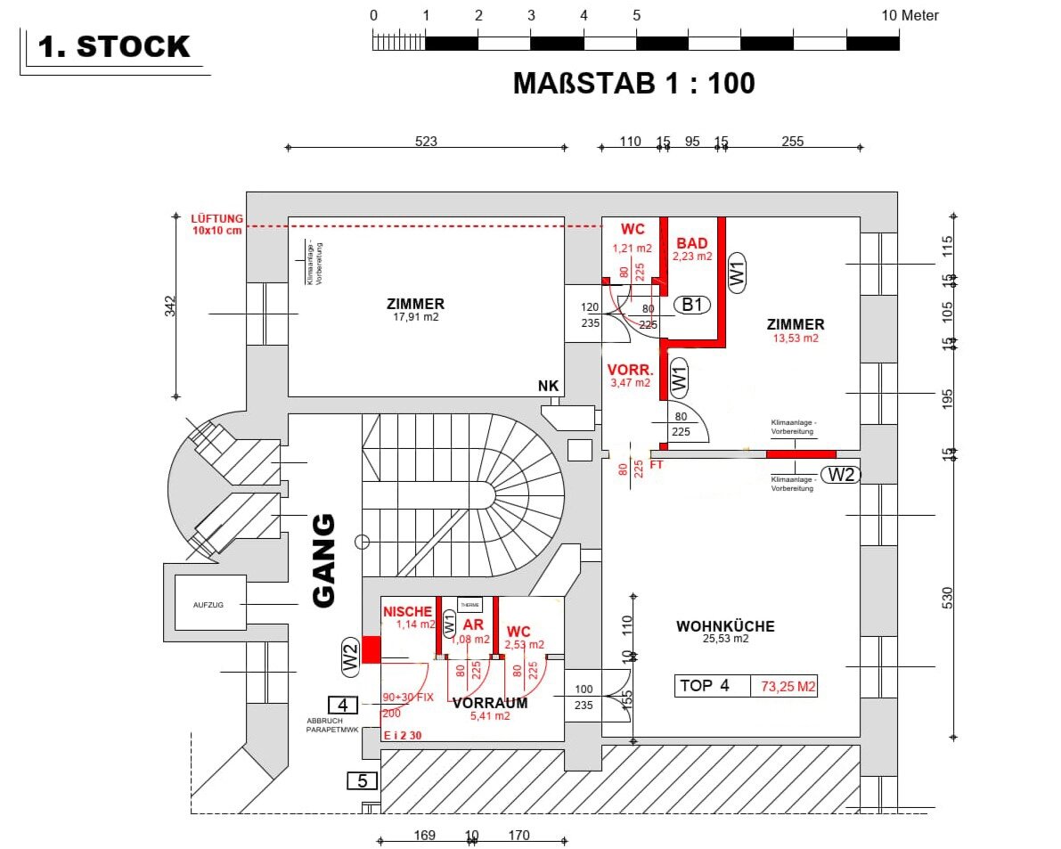 Wohnung zum Kauf 589.000 € 3 Zimmer 73,3 m²<br/>Wohnfläche 1.<br/>Geschoss Mühlgasse 15 Wien 1040