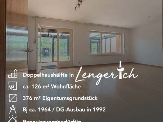 Doppelhaushälfte zum Kauf 275.000 € 5 Zimmer 126 m² 376 m² Grundstück Liebigstr. 30 Lengerich Lengerich 49525