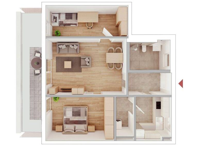 Wohnung zur Miete - Erstbezug 1.220 € 3 Zimmer 76,8 m² 4. Geschoss frei ab 01.09.2026 Deggendorf 94469