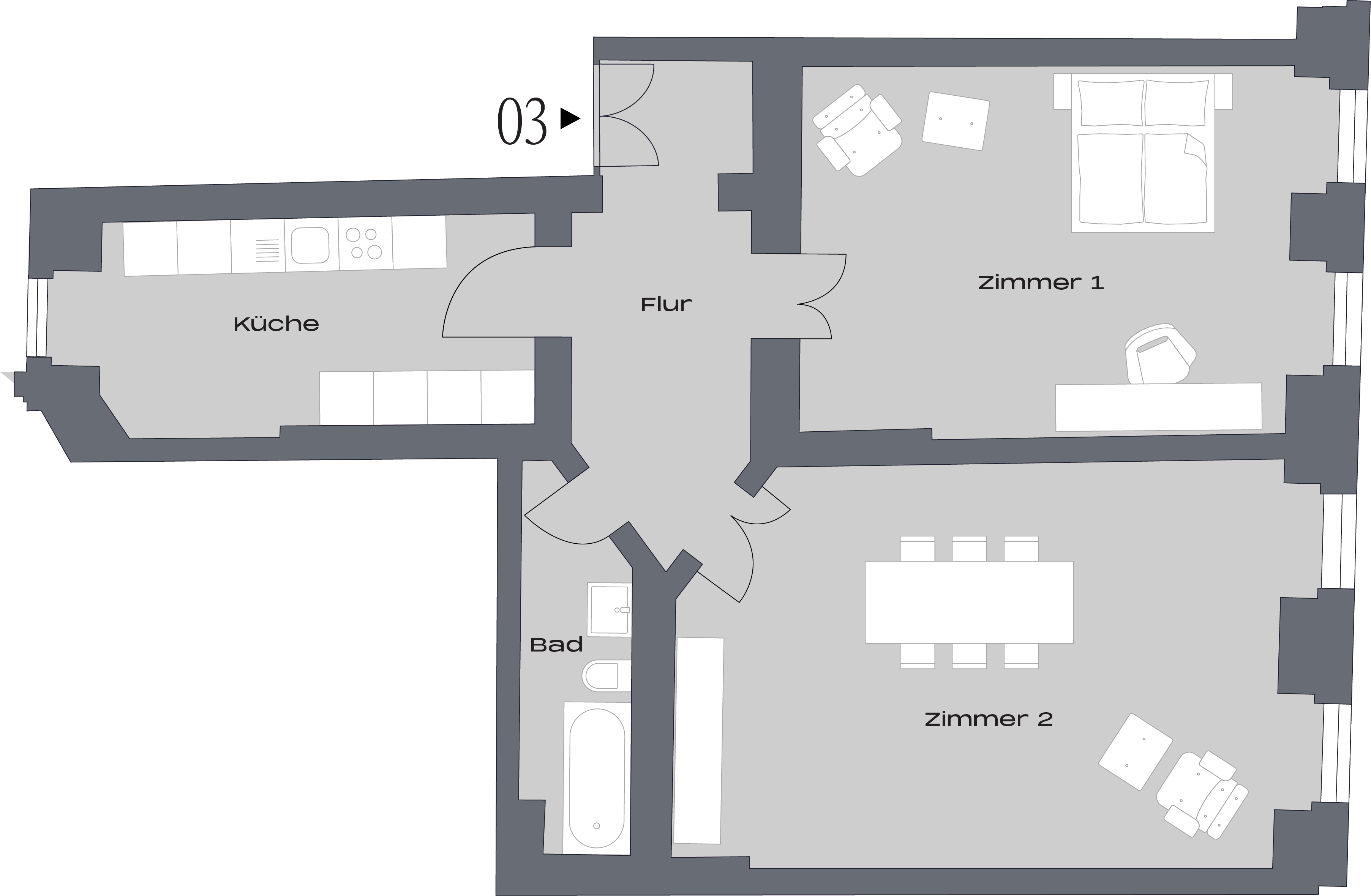 Wohnung zum Kauf 325.000 € 2 Zimmer 80,1 m²<br/>Wohnfläche 1.<br/>Geschoss Urbanstraße 5 Kreuzberg Berlin 10961