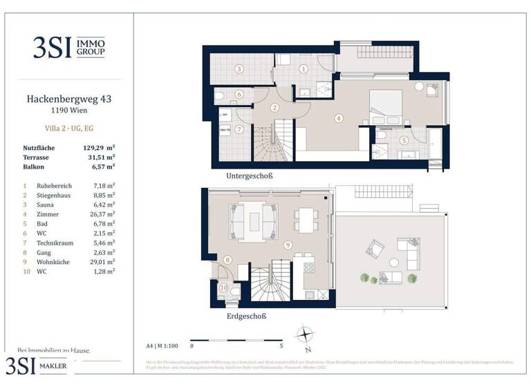 Villa zum Kauf - Erstbezug 1.663.770 € 4 Zimmer 129,3 m² 275 m² Grundstück Hackenbergweg 43 Wien 1190