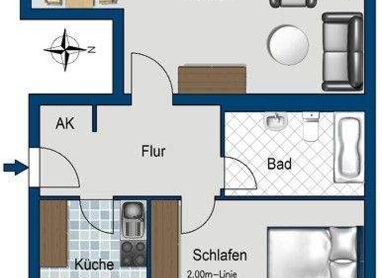 Wohnung zur Miete 503 € 2 Zimmer 58,4 m² 5. Geschoss frei ab 16.03.2026 Sommerfelder Str. 37 Stötteritz Leipzig 04299