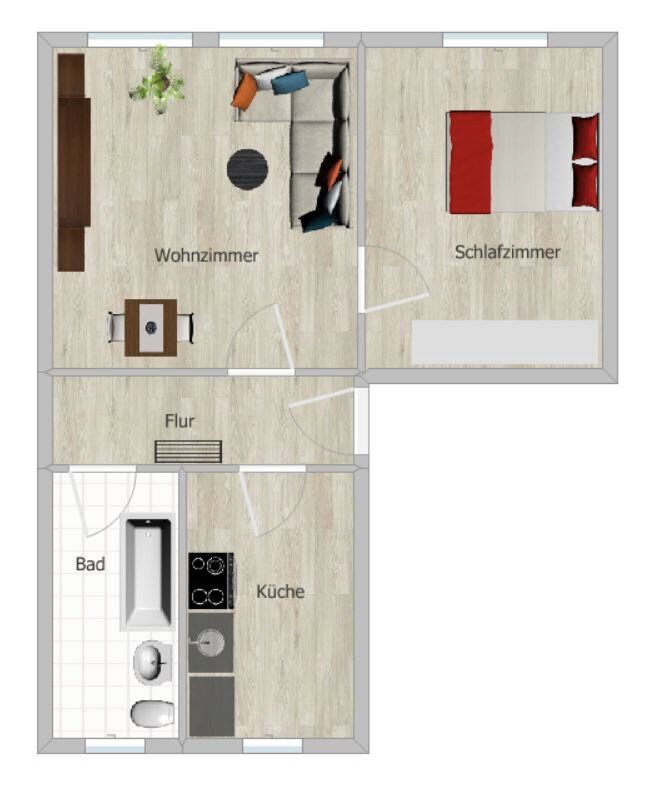 Wohnung zur Miete 290 € 2 Zimmer 47 m²<br/>Wohnfläche 4.<br/>Geschoss Crimmitschau Crimmitschau 08451