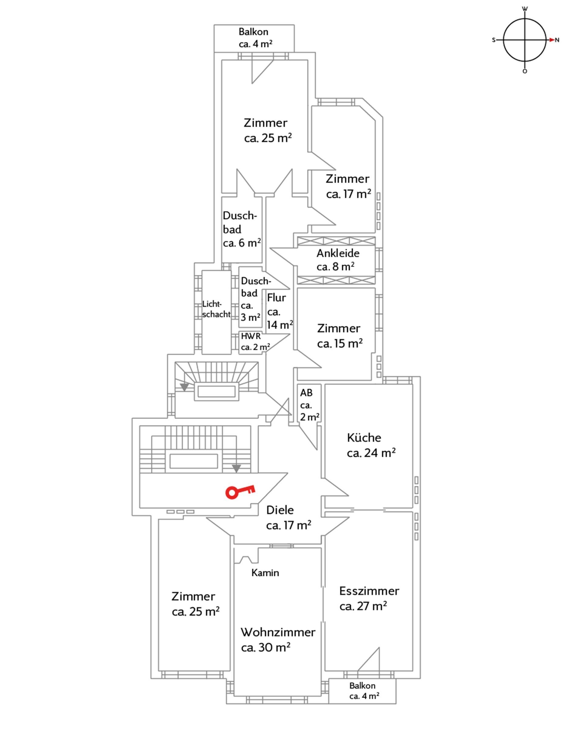 Wohnung zum Kauf 2.250.000 € 6,5 Zimmer 218 m²<br/>Wohnfläche Brahmsallee 23 Harvestehude Hamburg 20144