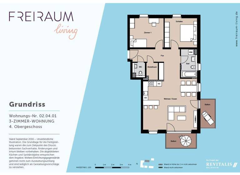 Wohnung zur Miete 1.890 € 3 Zimmer 97,7 m² 4. Geschoss frei ab 16.03.2026 Zita-Kaiser-Straße 22 Brühl Freiburg 79106