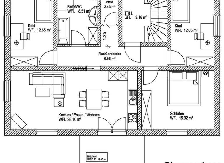 Wohnung zur Miete - Erstbezug 1.200 € 4 Zimmer 95,8 m² 1. Geschoss frei ab 01.06.2026 Brahmsstr. 28 Großmehring 85098