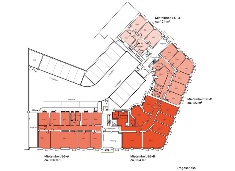 Bürofläche zur Miete provisionsfrei 16 € 4.507 m² Bürofläche teilbar ab 97 m² Ettlinger Straße 12-14 Südweststadt Karlsruhe 76137