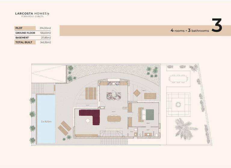 Villa zum Kauf provisionsfrei 815.000 € 4 Zimmer 345,4 m² 374 m² Grundstück Calle Pilar de la Horadada Algorfa 03169