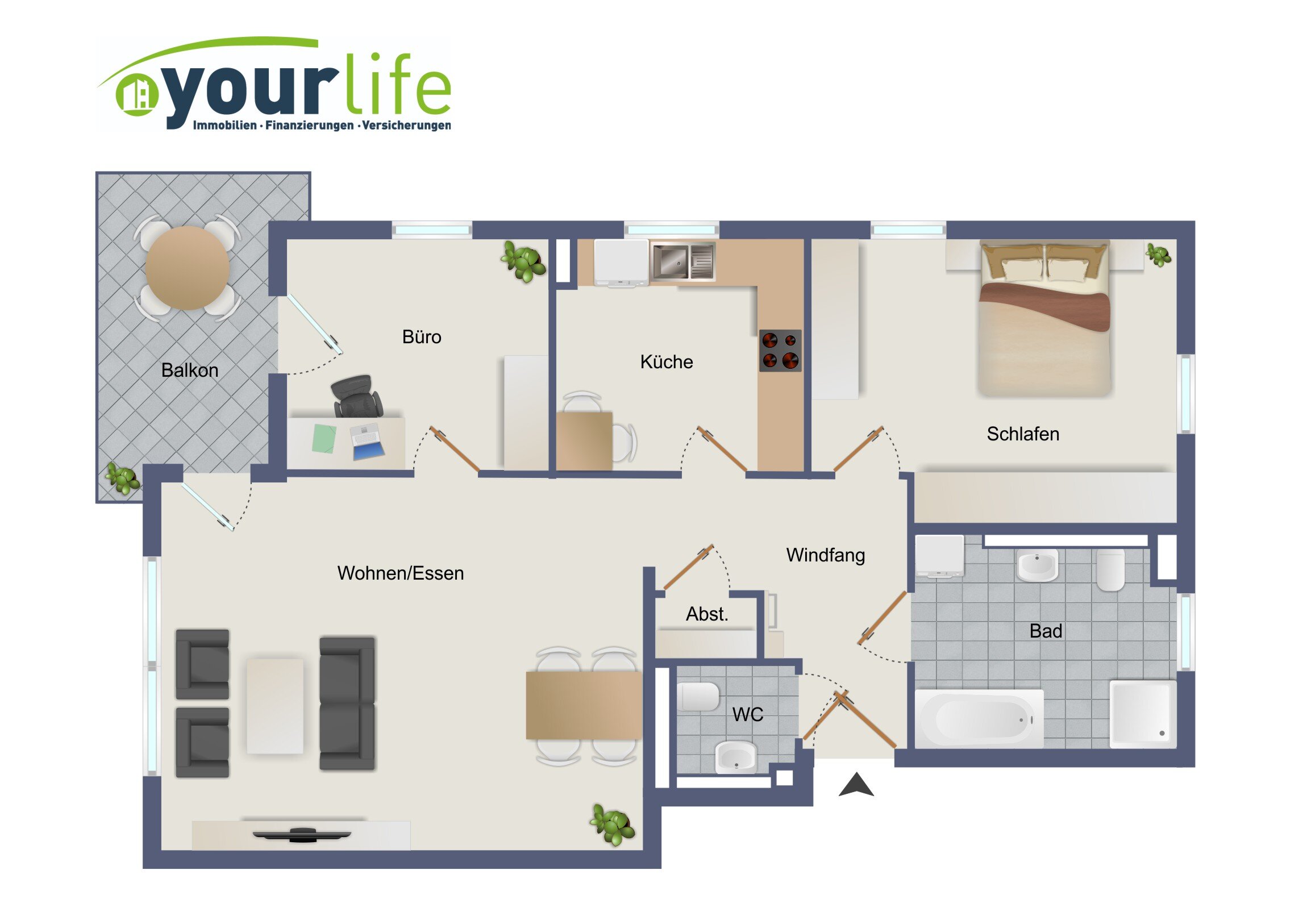 Wohnung zur Miete 1.020 € 3 Zimmer 84 m²<br/>Wohnfläche 1.<br/>Geschoss ab sofort<br/>Verfügbarkeit Bad Wörishofen Bad Wörishofen 86825