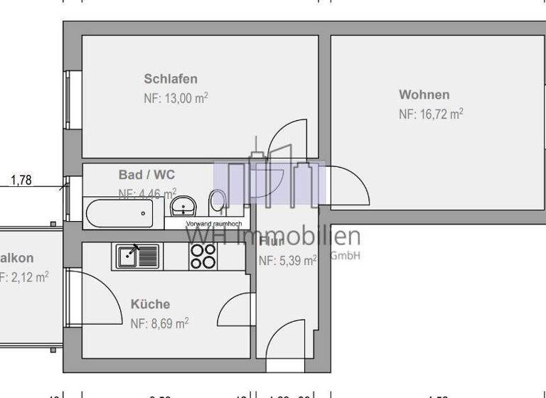 Wohnung zur Miete 305 € 2 Zimmer 50,4 m² 2. Geschoss Heimgarten 122 Gablenz Chemnitz / Gablenz 09127