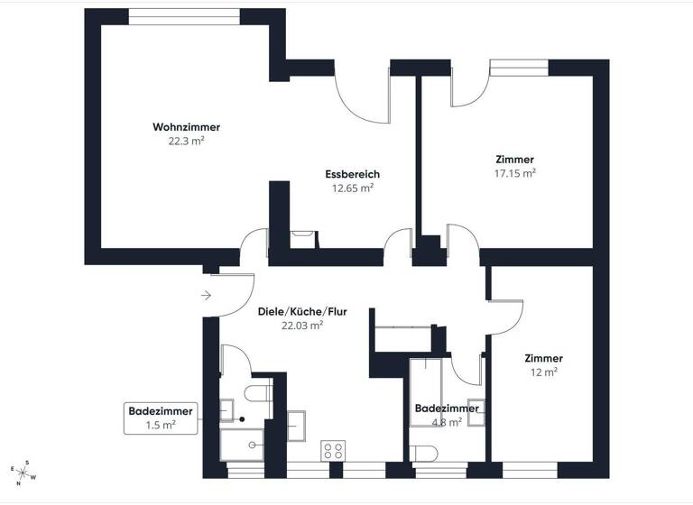 Wohnung zur Miete 2.350 € 3 Zimmer 98 m² Trudering-Riem München 81825