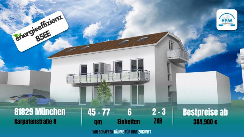 Wohnung zum Kauf provisionsfrei als Kapitalanlage geeignet 469.900 € 2 Zimmer 58 m² Berg am Laim (Trudering) Berg am Laim München 81673