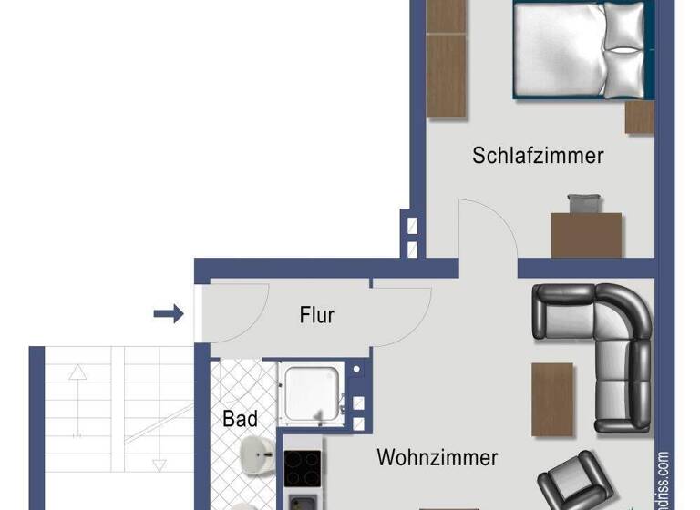 Wohnung zum Kauf provisionsfrei 215.500 € 2 Zimmer 44,4 m² 2. Geschoss Unterrath Düsseldorf 40468