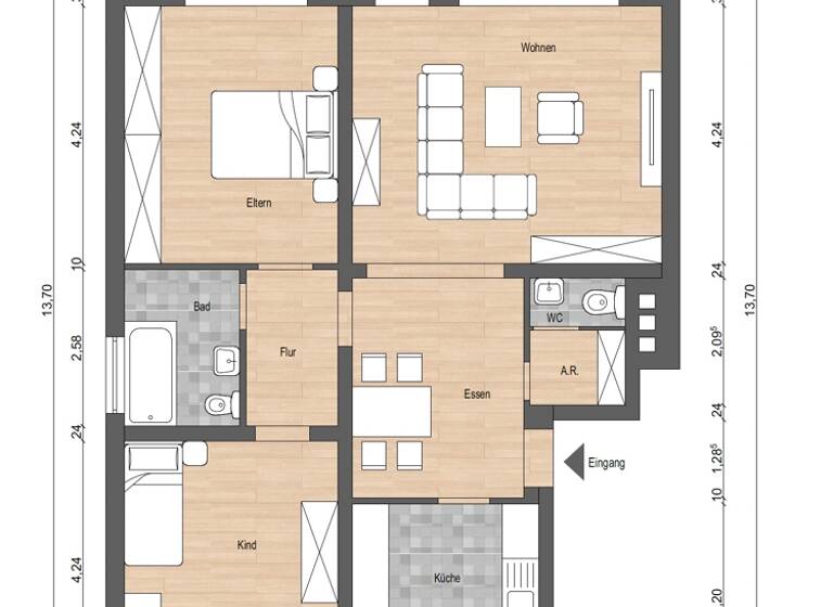 Wohnung zum Kauf 249.000 € 3 Zimmer 86 m² 1. Geschoss Schönebeck Essen 45359