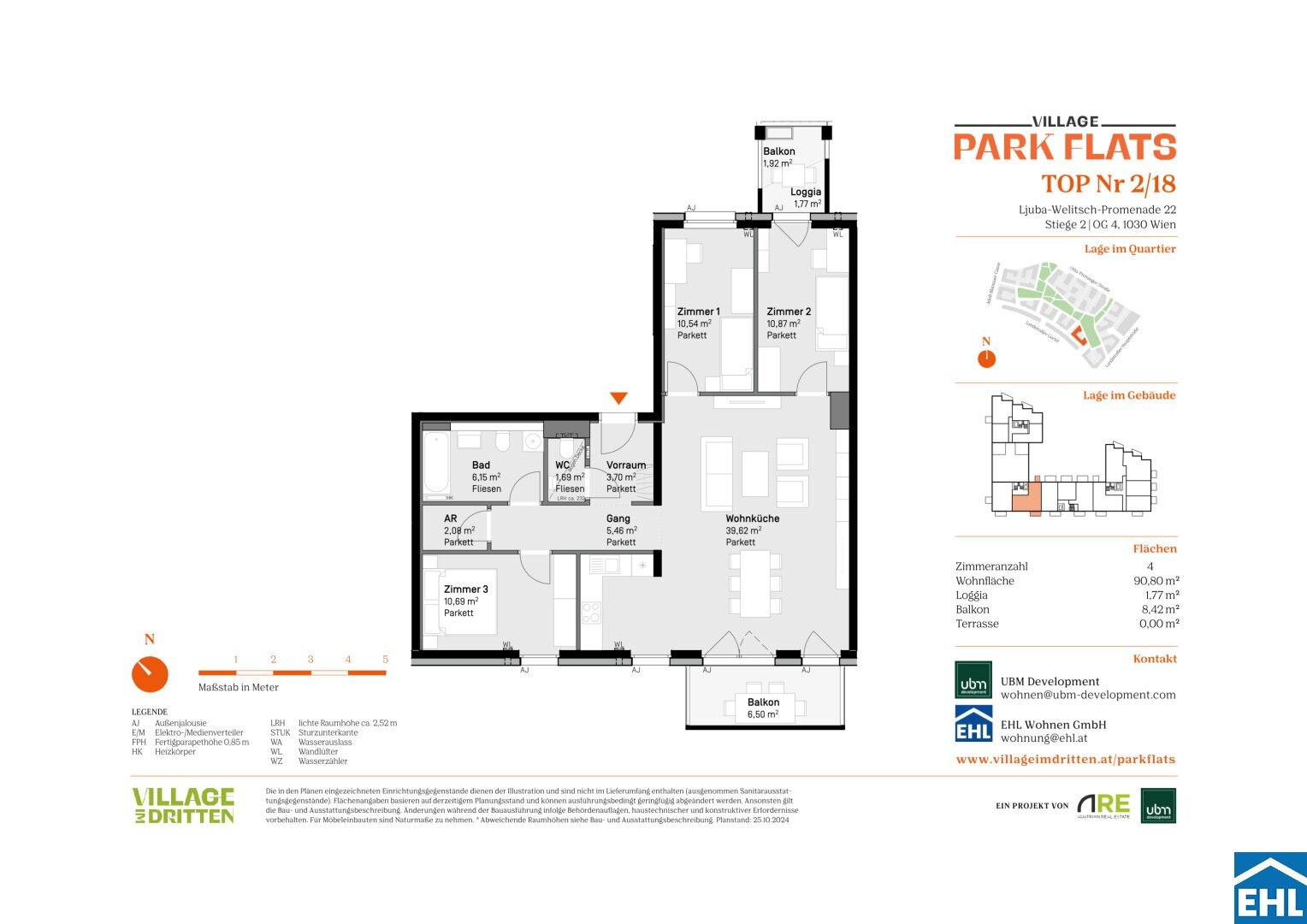 Wohnung zum Kauf 515.000 € 4 Zimmer 90,8 m²<br/>Wohnfläche 4.<br/>Geschoss Ljuba-Welitsch-Promenade Wien 1030