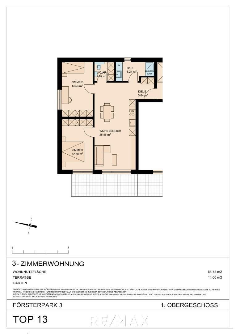 Wohnung zum Kauf 476.020 € 3 Zimmer 65,7 m²<br/>Wohnfläche 1.<br/>Geschoss Hall in Tirol 6060