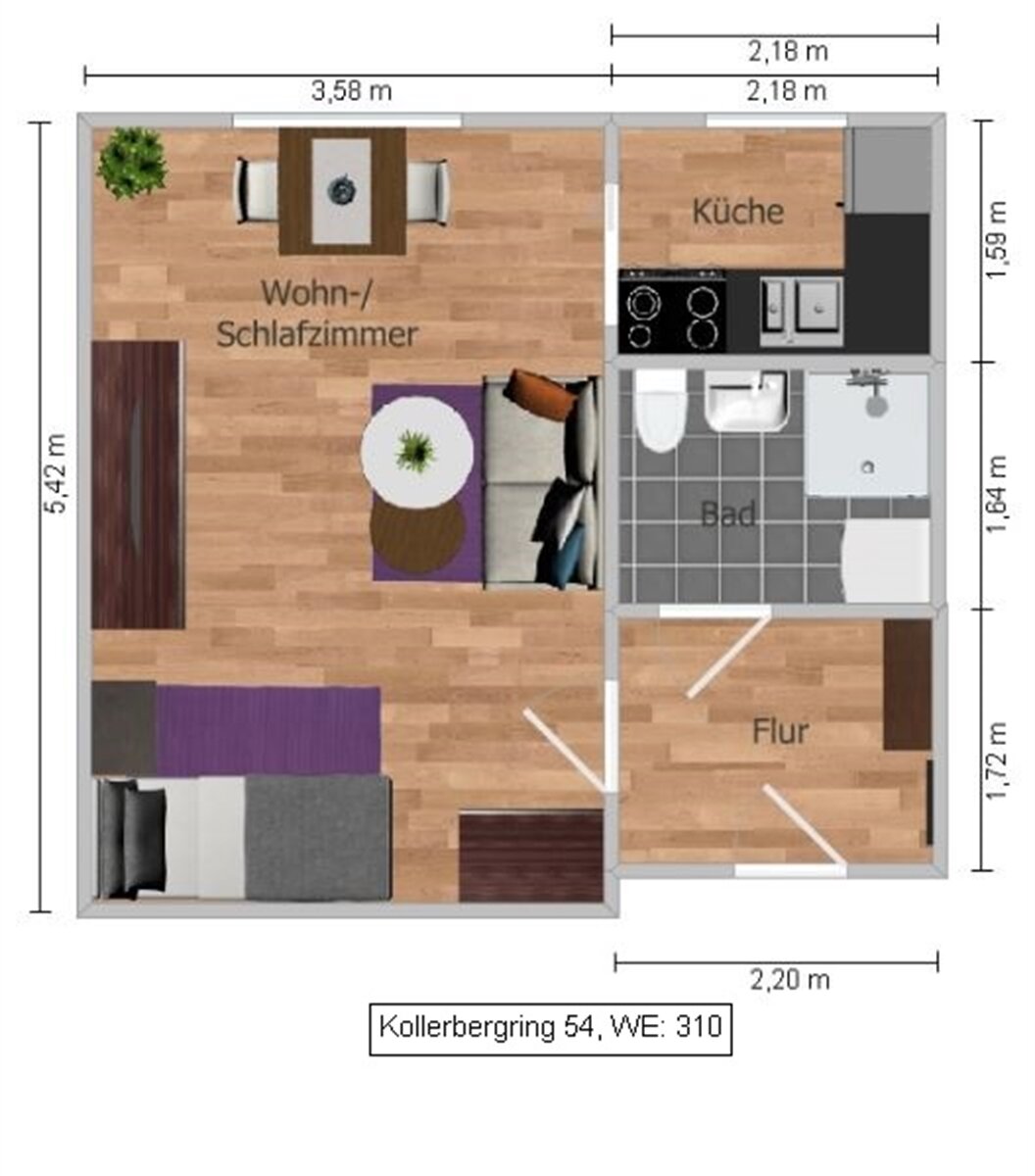 Studio zur Miete 180 € 1 Zimmer 30,5 m²<br/>Wohnfläche 2.<br/>Geschoss Kollerbergring 54 Spremberg Spremberg 03130