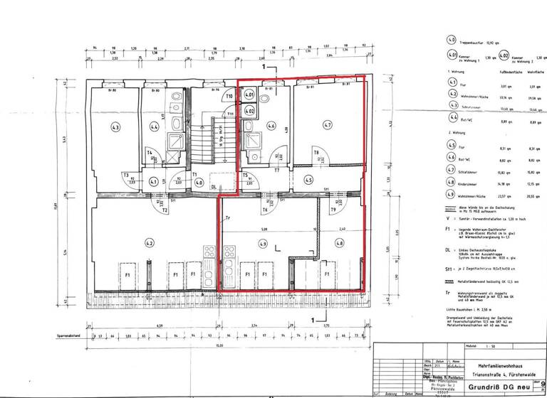 Wohnung zur Miete 849 € 2 Zimmer 65,8 m²<br/>Wohnfläche Dachgeschoss, 3.<br/>Geschoss Trianonstraße 4 Fürstenwalde Fürstenwalde (Spree) 15517
