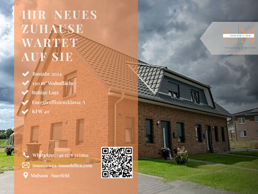 Doppelhaushälfte zum Kauf - Erstbezug 398.000 € 5 Zimmer 125 m² 375 m² Grundstück Mulsum Kutenholz 27449