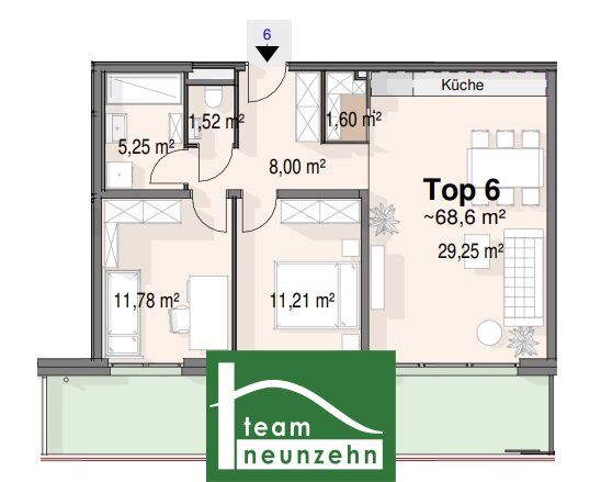 Wohnung zum Kauf 312.001 € 3 Zimmer 68,1 m²<br/>Wohnfläche EG<br/>Geschoss Bahnhofstraße 22 Strasshof an der Nordbahn 2231