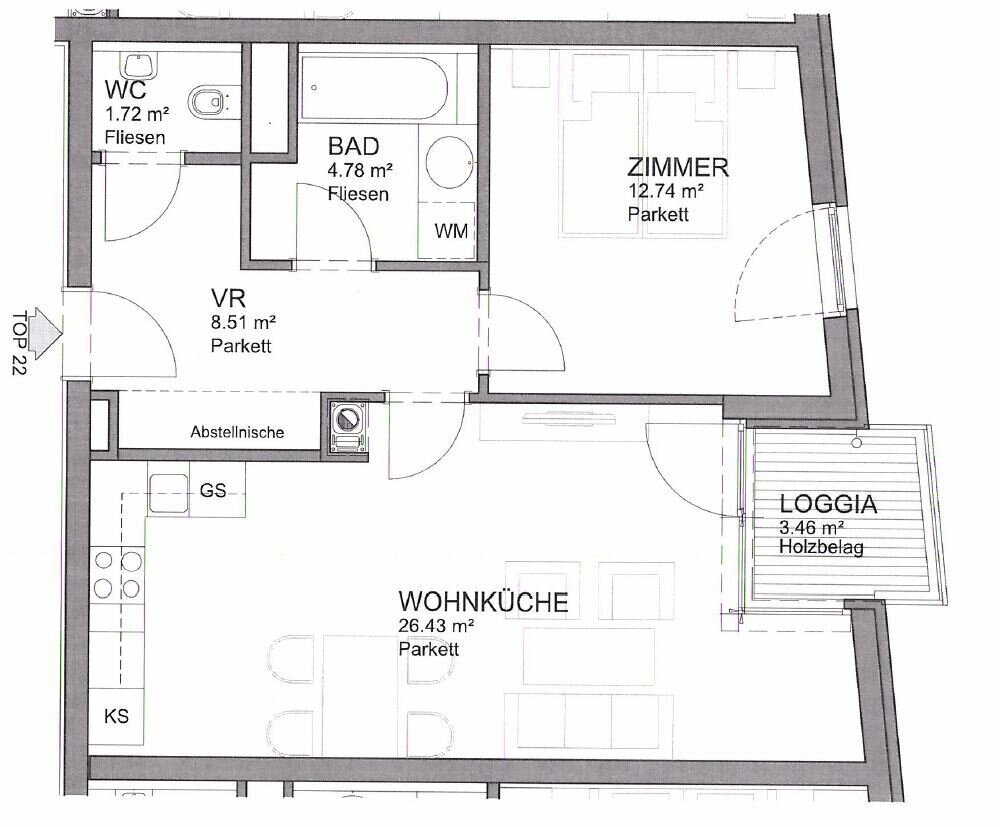 Wohnung zur Miete 982 € 2 Zimmer 54,2 m²<br/>Wohnfläche 2.<br/>Geschoss 01.01.2025<br/>Verfügbarkeit Murlingengasse Wien 1120