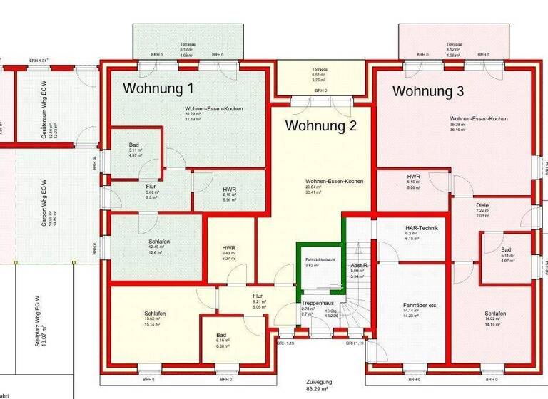 Wohnung zum Kauf - Erstbezug 252.000 € 2 Zimmer 72,5 m² Plankorth Bawinkel 49844
