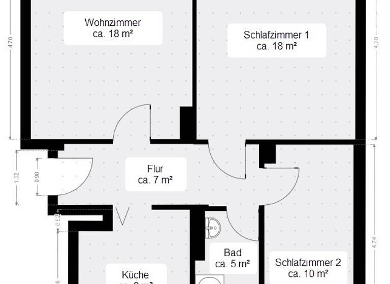 Wohnung zum Kauf 99.000 € 3 Zimmer 66 m² 1. Geschoss Pirna 01796
