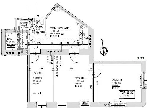 Wohnung zum Kauf 349.000 € 4 Zimmer 76 m²<br/>Wohnfläche 3.<br/>Geschoss Loeschenkohlgasse 34 Wien 1150