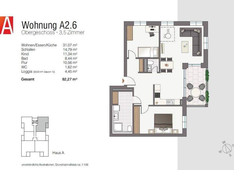 Wohnung zum Kauf provisionsfrei 377.500 € 3,5 Zimmer 82,3 m² Mühlhausen Mühlhausen-Ehingen 78259