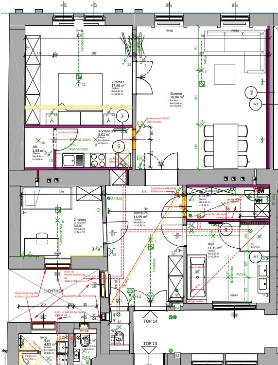 Wohnung zur Miete 1.400 € 3 Zimmer 96,6 m²<br/>Wohnfläche Wien 1010