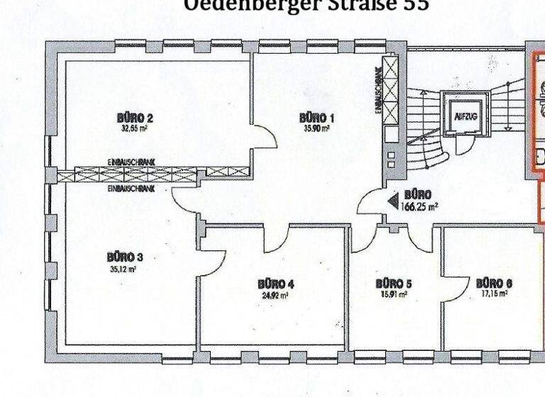 Bürofläche zur Miete 7,14 € 6 Zimmer 166 m² Bürofläche Oedenberger Straße 55 Nordostbahnhof Nürnberg 90491