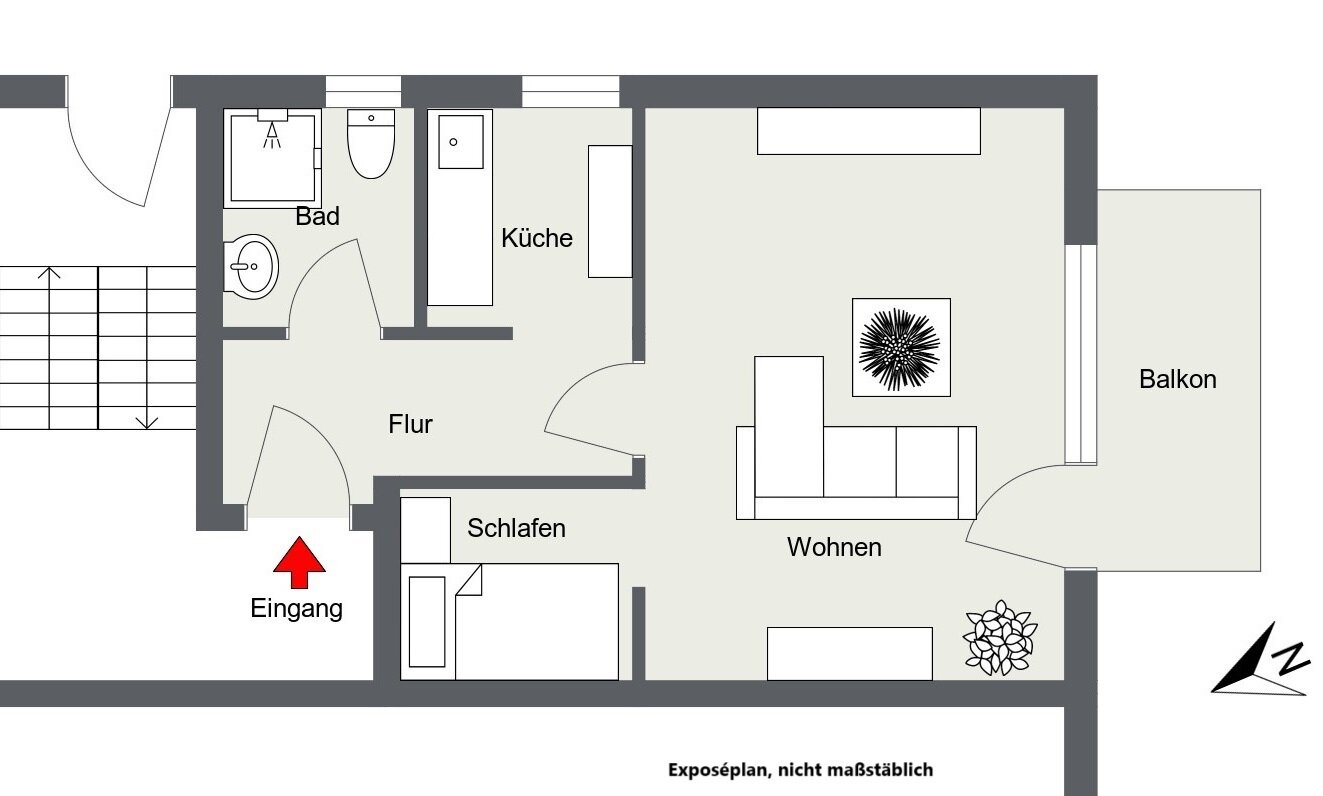 Wohnung zum Kauf 138.000 € 1,5 Zimmer 36,7 m²<br/>Wohnfläche EG<br/>Geschoss Adam-Kraft-Straße 11 Herzogenaurach 9 Herzogenaurach 91074