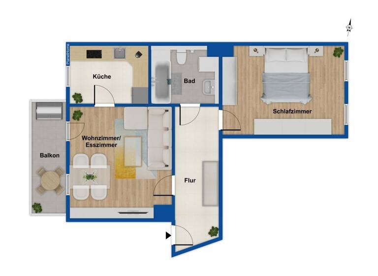 Wohnung zum Kauf 129.999 € 2 Zimmer 57,8 m²<br/>Wohnfläche 4.<br/>Geschoss Anger-Crottendorf Leipzig 04318