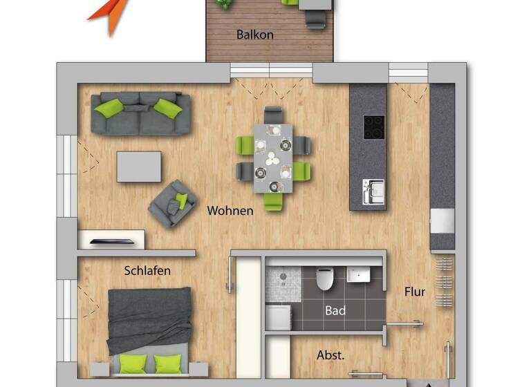 Wohnung zum Kauf provisionsfrei 329.000 € 2 Zimmer 66,6 m² frei ab sofort Balingen 72336