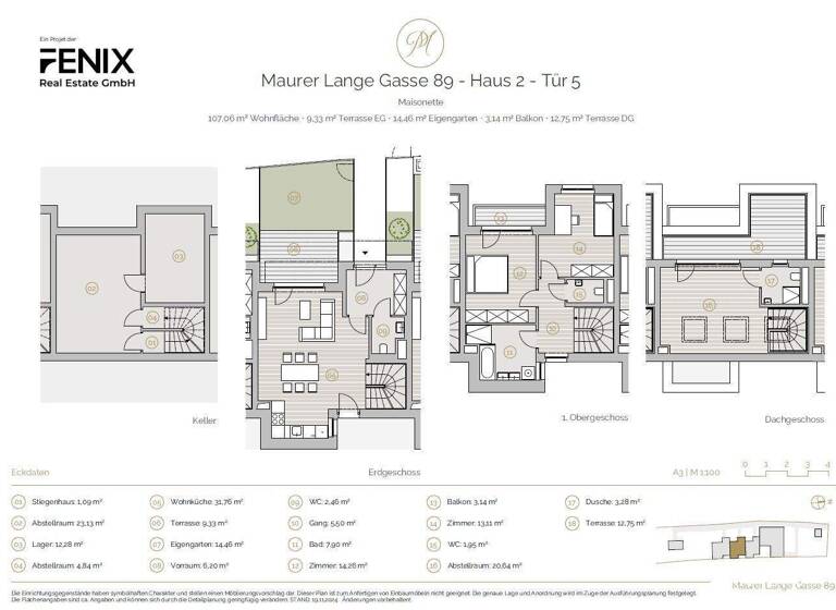 Reihenmittelhaus zum Kauf - Erstbezug 999.000 € 4 Zimmer 107,3 m² Wien 1230