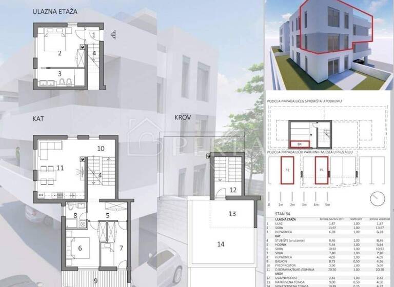 Wohnung zum Kauf 390.000 € 4 Zimmer 112 m² 2. Geschoss Petrcane, Zadar - Okolica Petrcane - Kozino