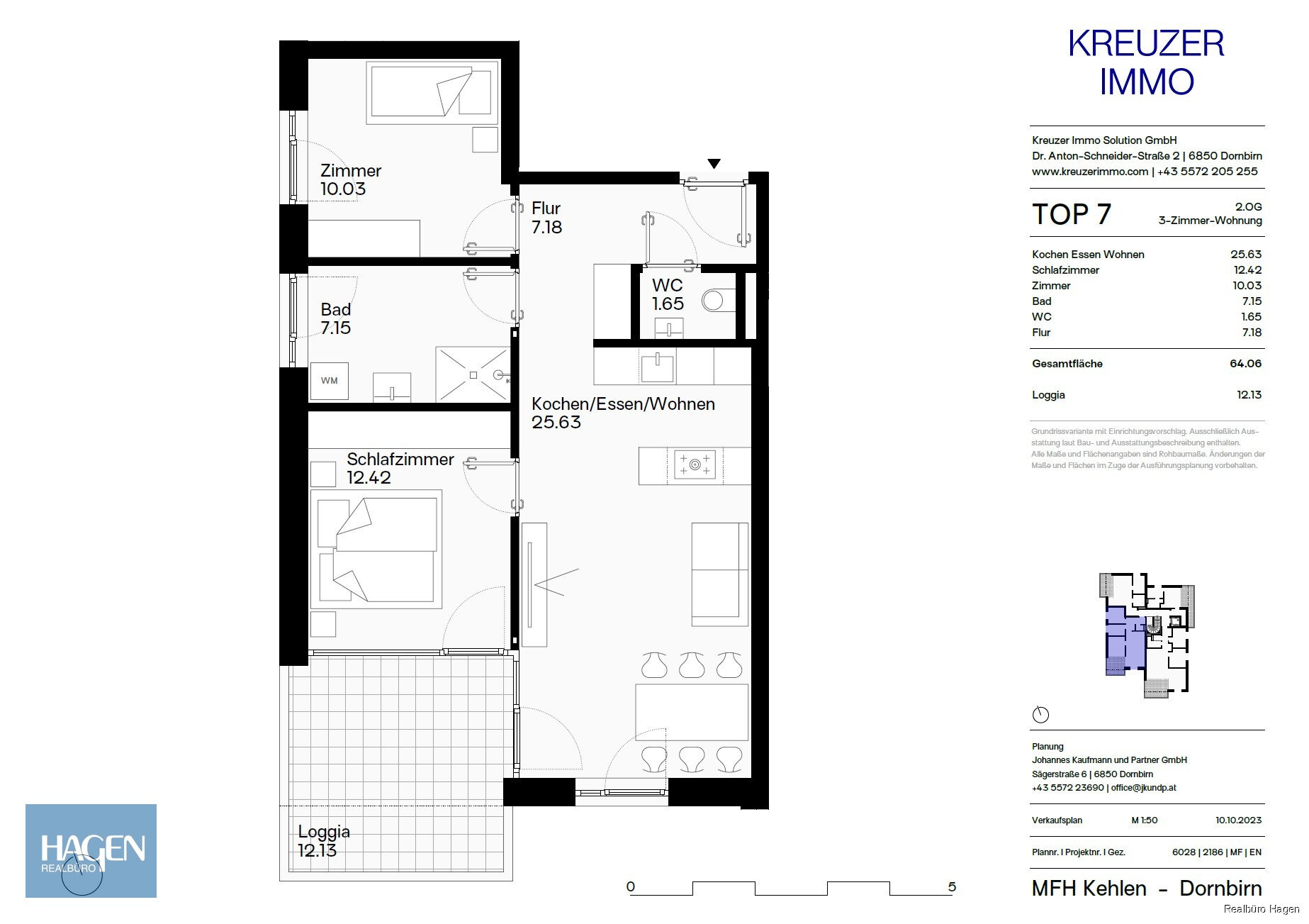 Wohnung zum Kauf 491.000 € 3 Zimmer 64,1 m²<br/>Wohnfläche 2.<br/>Geschoss Dornbirn 6850