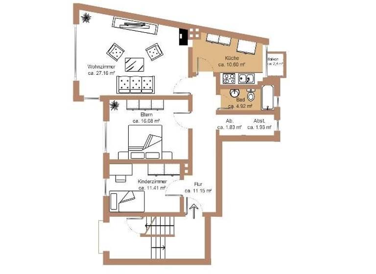 Wohnung zum Kauf 299.500 € 3 Zimmer 83 m²<br/>Wohnfläche EG<br/>Geschoss Südstadt Hannover 30169