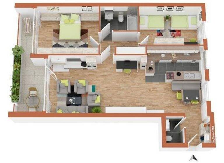Wohnung zur Miete nur mit Wohnberechtigungsschein 899 € 3 Zimmer 90 m² frei ab sofort Pöttcherstr. 12 Innenstadt Minden 32423