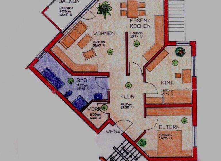 Wohnung zur Miete 740 € 3 Zimmer 86 m² 2. Geschoss frei ab 01.05.2026 In den Wiesen 7 Urbar 56182