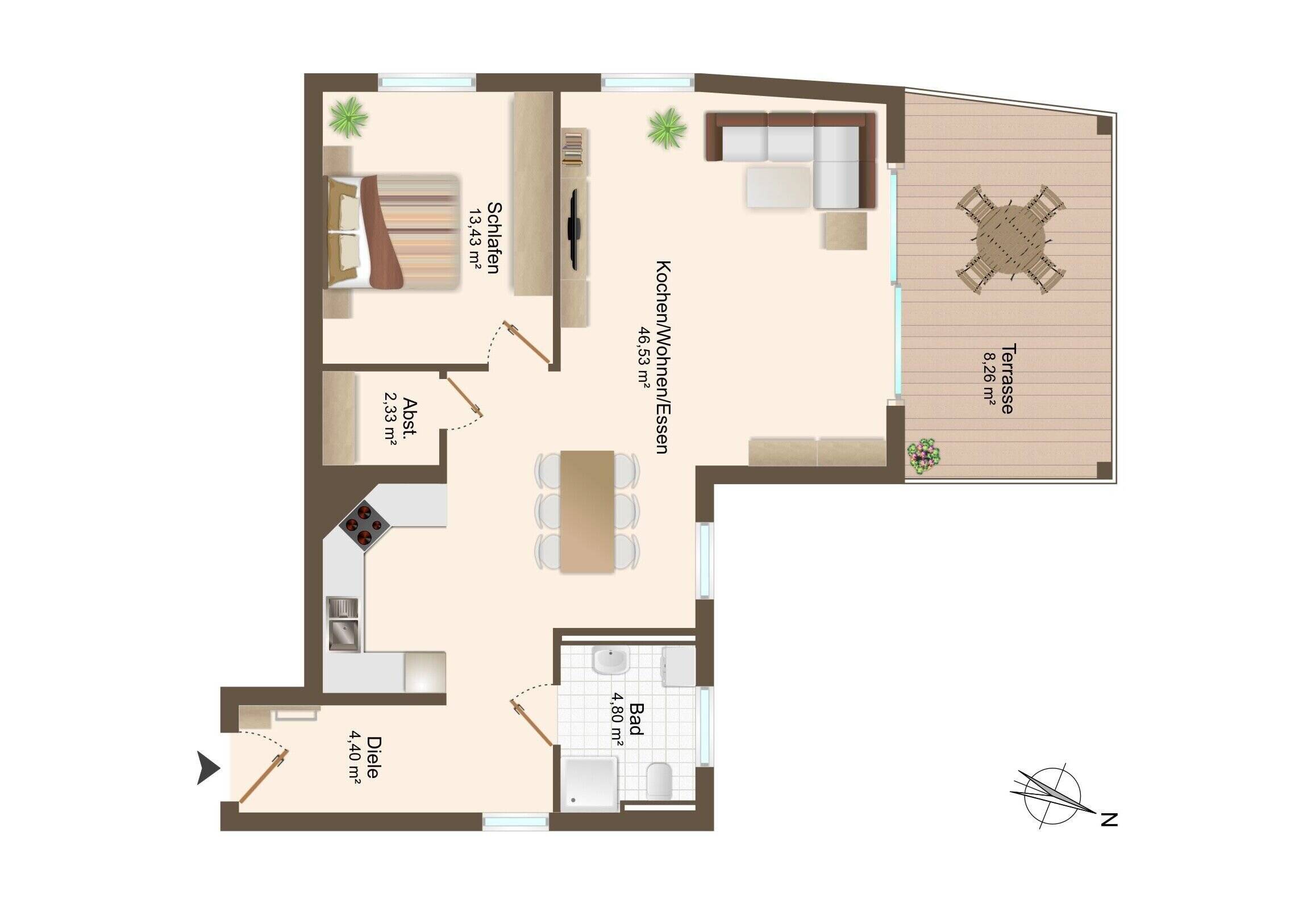 Wohnung zum Kauf 287.100 € 2 Zimmer 79,8 m²<br/>Wohnfläche 01.04.2025<br/>Verfügbarkeit Dürbheim 78589