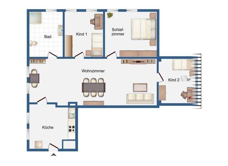Wohnung zur Miete 800 € 4 Zimmer 100 m² 1. Geschoss Wenstrup 1 Neuenkirchen Neuenkirchen-Vörden 49434