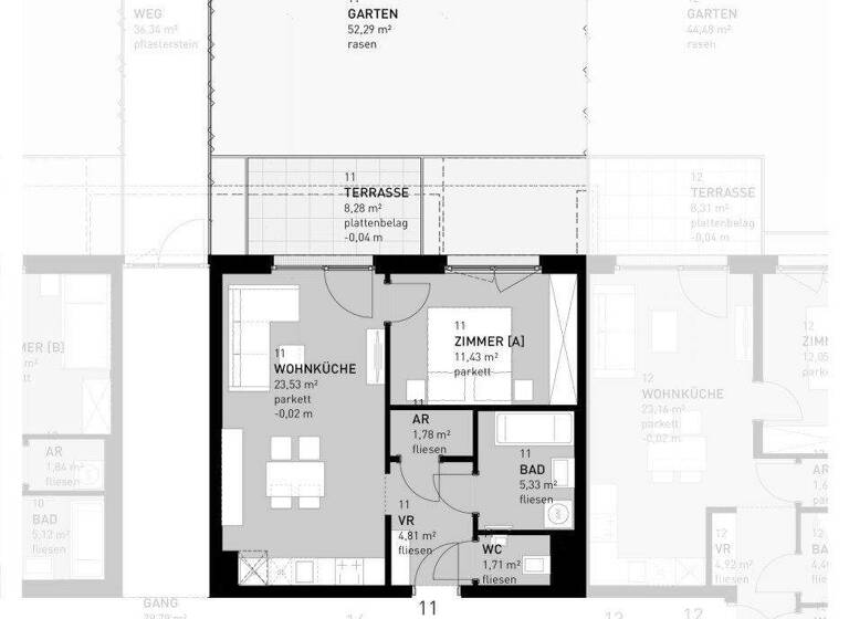 Wohnung zum Kauf - Erstbezug 331.500 € 2 Zimmer 48,6 m² EG frei ab 30.03.2026 Wien 1220
