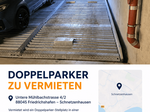 Tiefgaragenstellplatz zur Miete provisionsfrei 50 € Untere Mühlbachstraße 2 Schnetzenhausen Friedrichshafen 88045