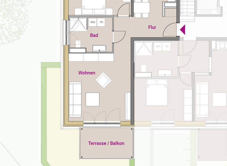 Wohnung zum Kauf - Neubau 329.900 € 2 Zimmer 66,7 m²<br/>Wohnfläche Souterrain, EG<br/>Geschoss Roth Roth 91154
