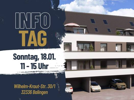 Wohnung zum Kauf - Erstbezug provisionsfrei 395.000 € 3 Zimmer 86,4 m² Wilhelm-Kraut-Straße 28 Balingen 72336